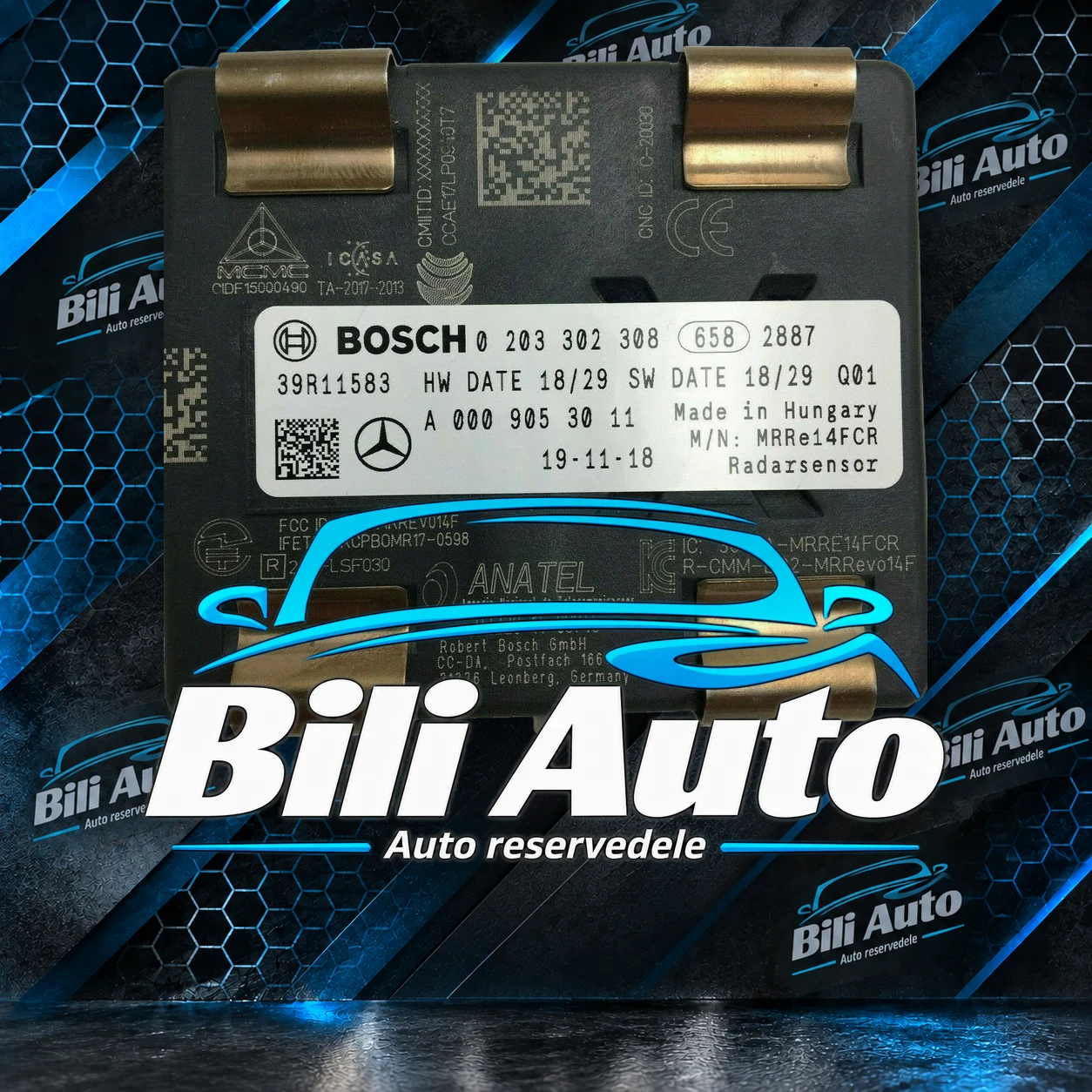 Radar sensor Mercedes C-klasse W205 C205 S205 GLC W253 lift W177 A0009053011 - Billede 5