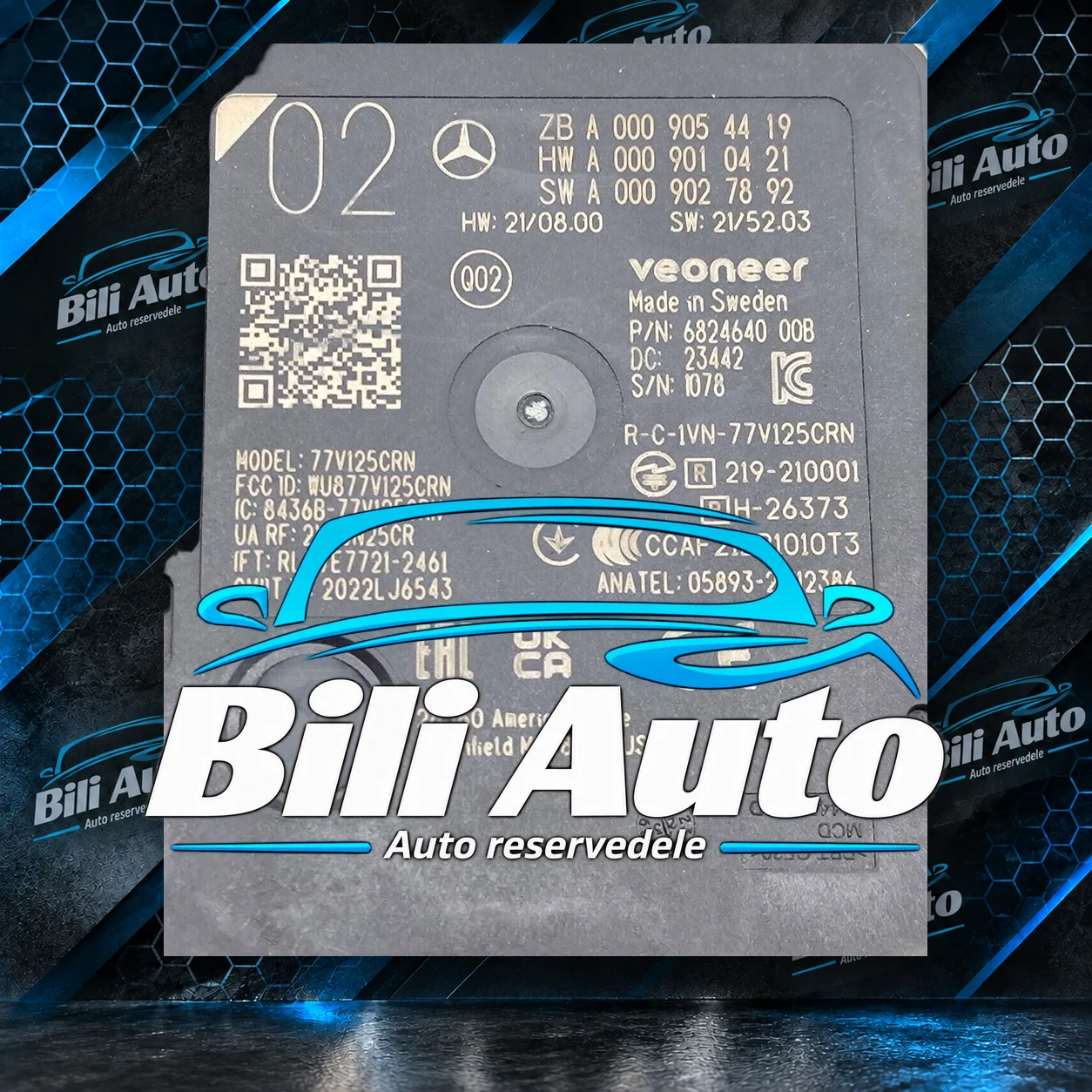 Radarsensor Mercedes GLC X254 W254 C254 EQE X294 V295 AMG GT C192 Coupe A0009054419 - Billede 5