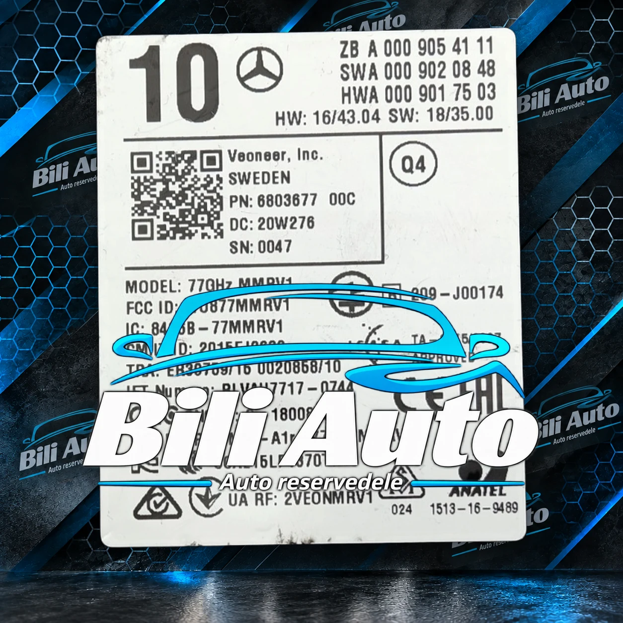 Radar sensor Mercedes CLA W118 GLE W167 W177 W205 A0009054111 - Billede 3