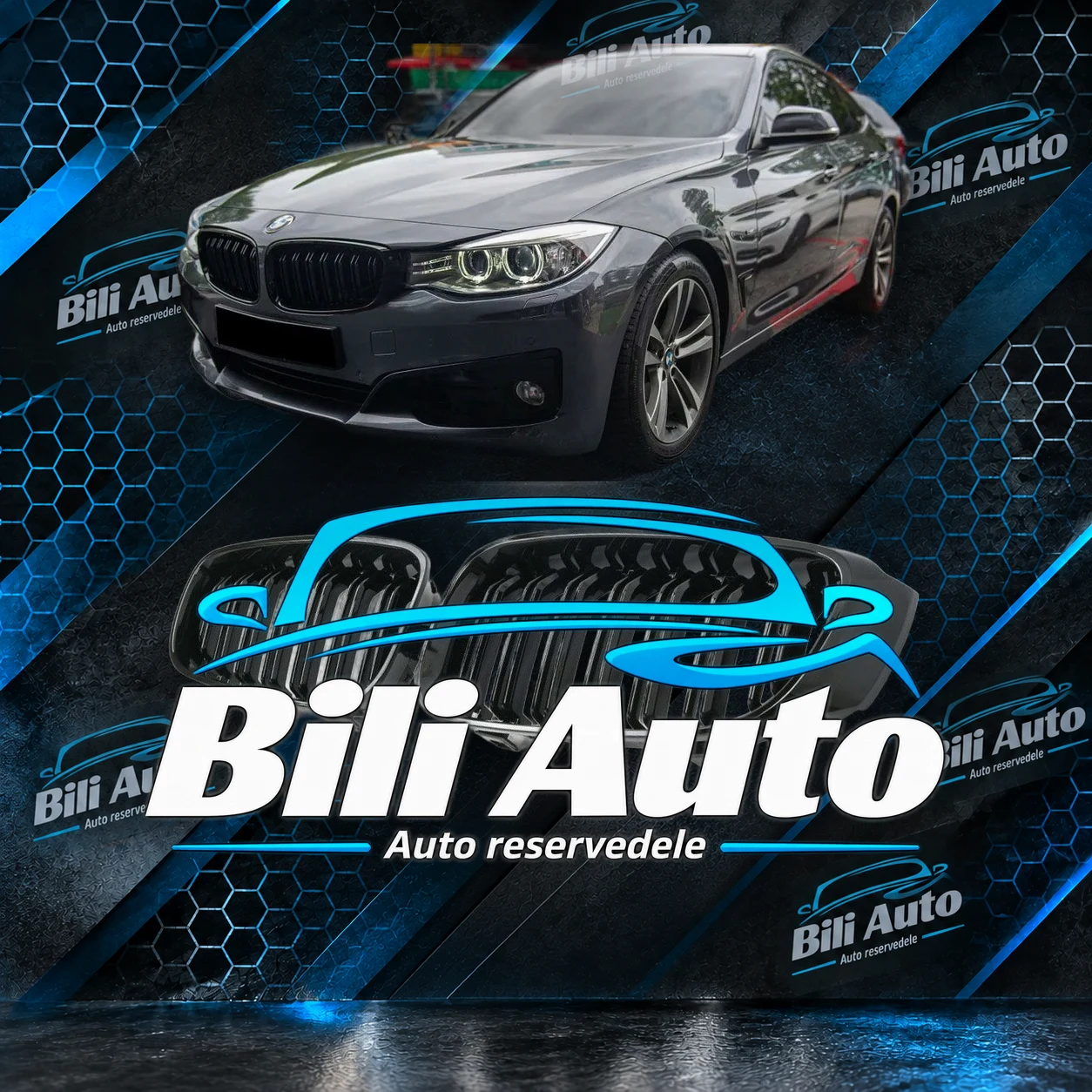 Grill nyrer BMW 3 F34 GT blank sort dobbelt lamel