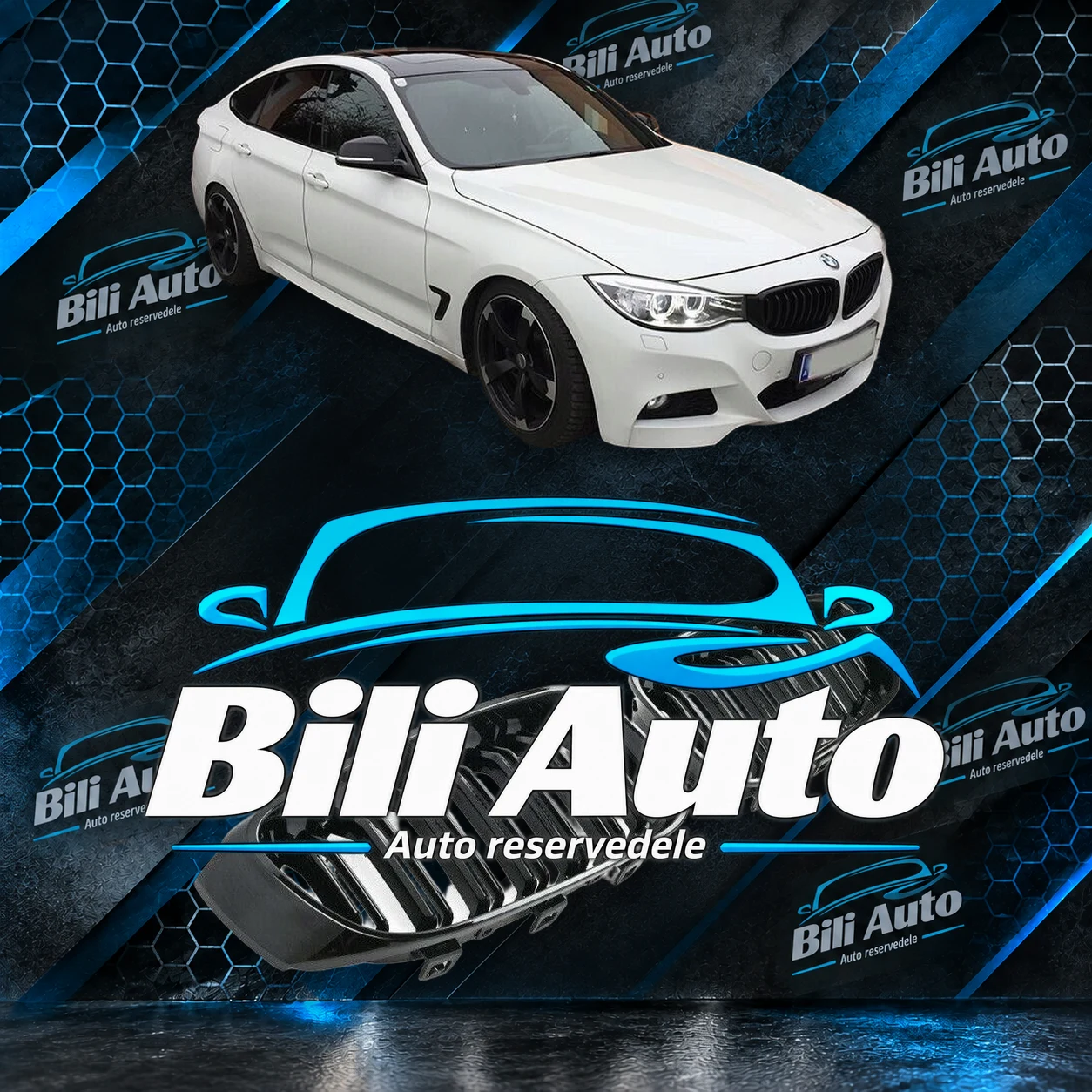 Grill nyrer BMW 3 F34 GT blank sort dobbelt lamel - Billede 2