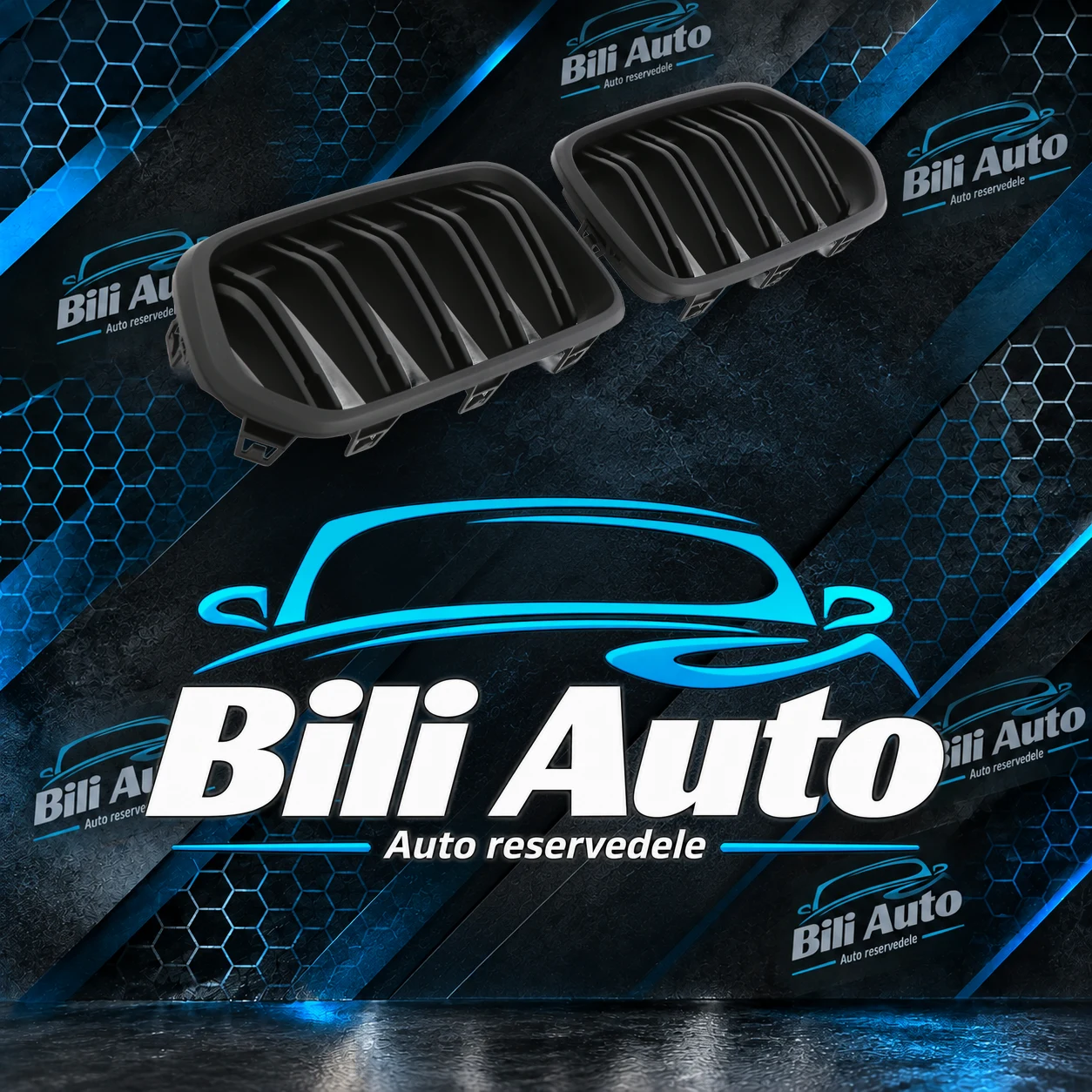 Grill nyrer BMW X2 F39 mat sort dobbelt lamel - Billede 2
