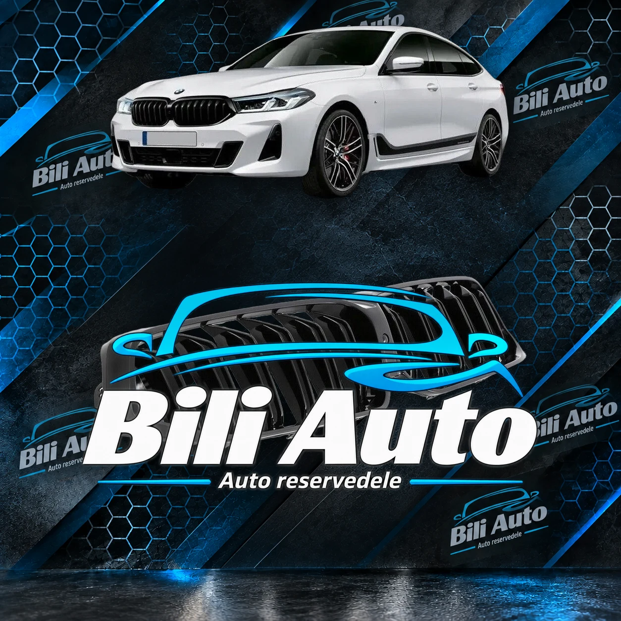 Grill nyrer BMW 6 G32 GT LCI blank sort