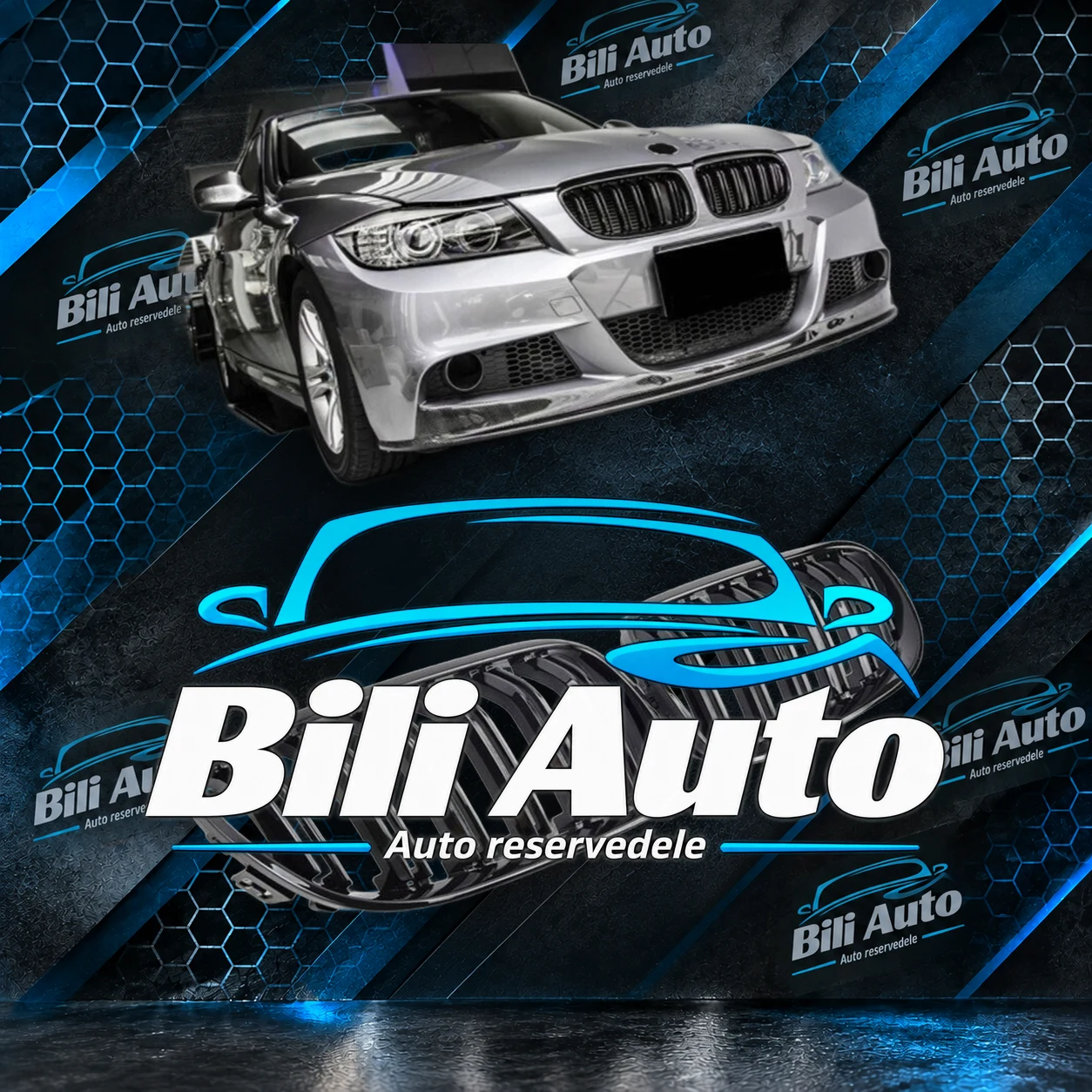 Grill nyrer BMW 3 E90 E91 facelift blank sort M Performance