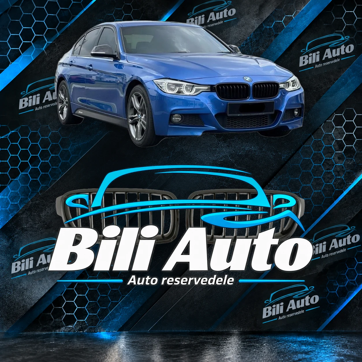Grill nyrer BMW 3 F30 F31 M3 blank sort