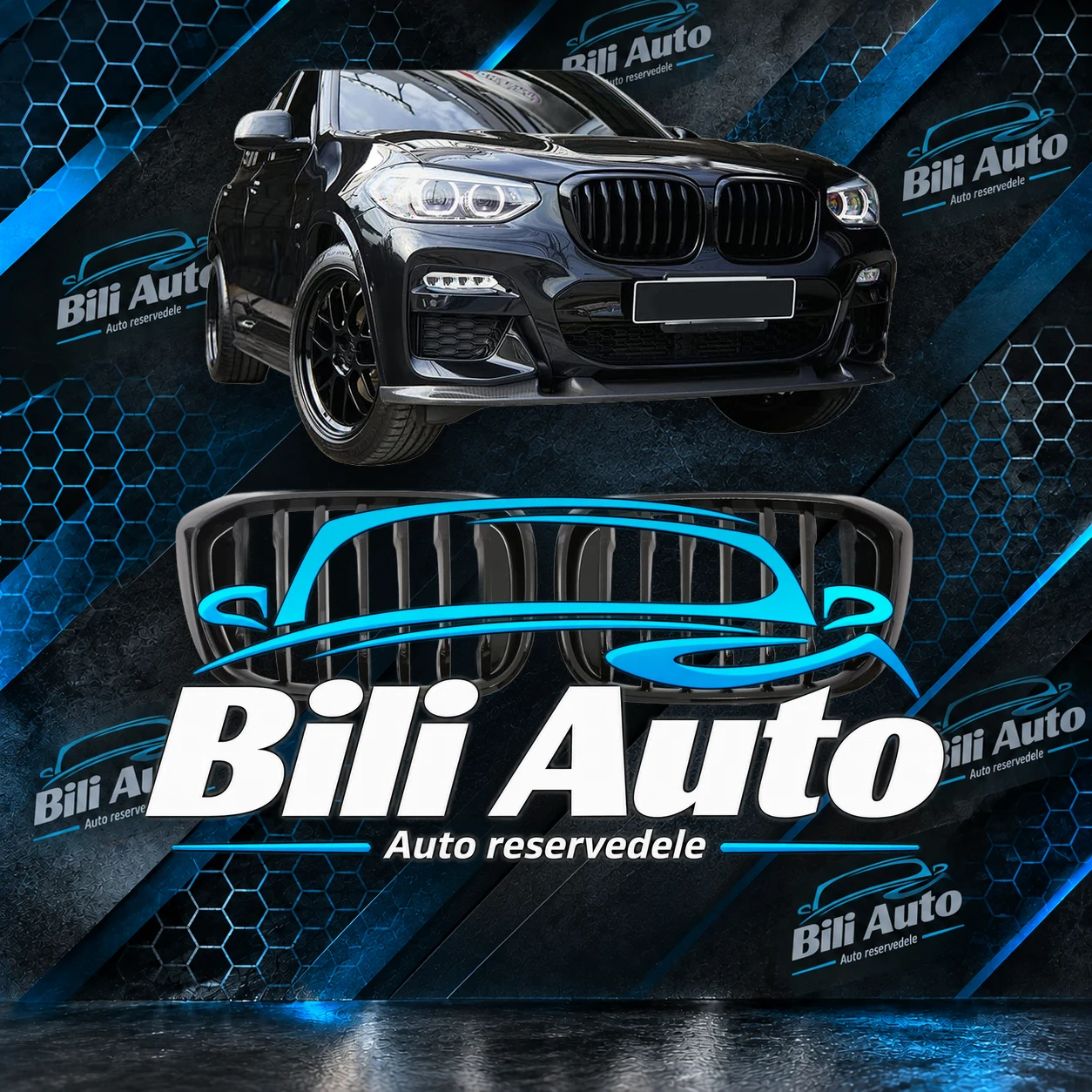 Grill nyrer sport BMW X3 G01 X4 G02 før facelift blank sort
