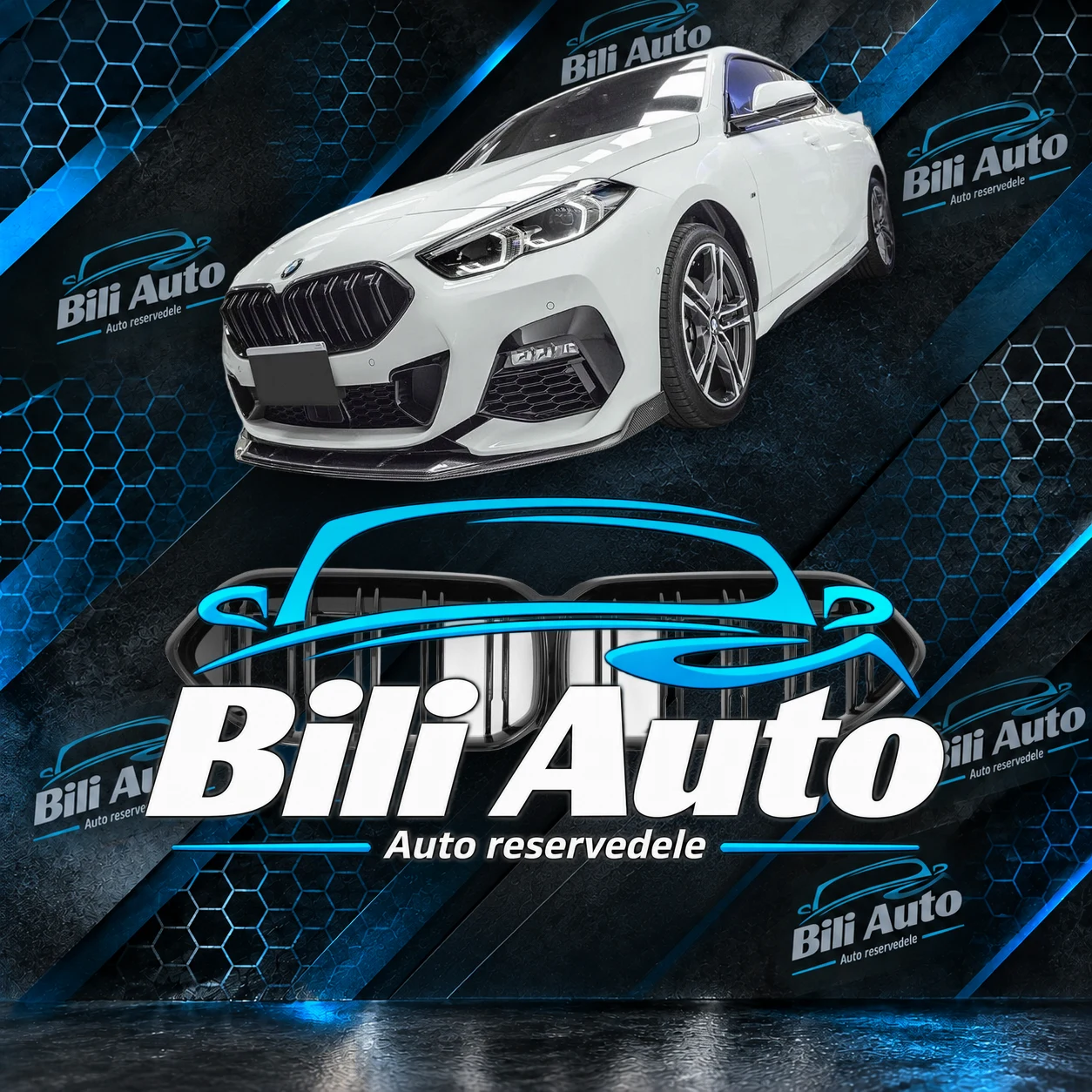 Grill nyrer BMW 2 F44 Gran Coupe blank sort