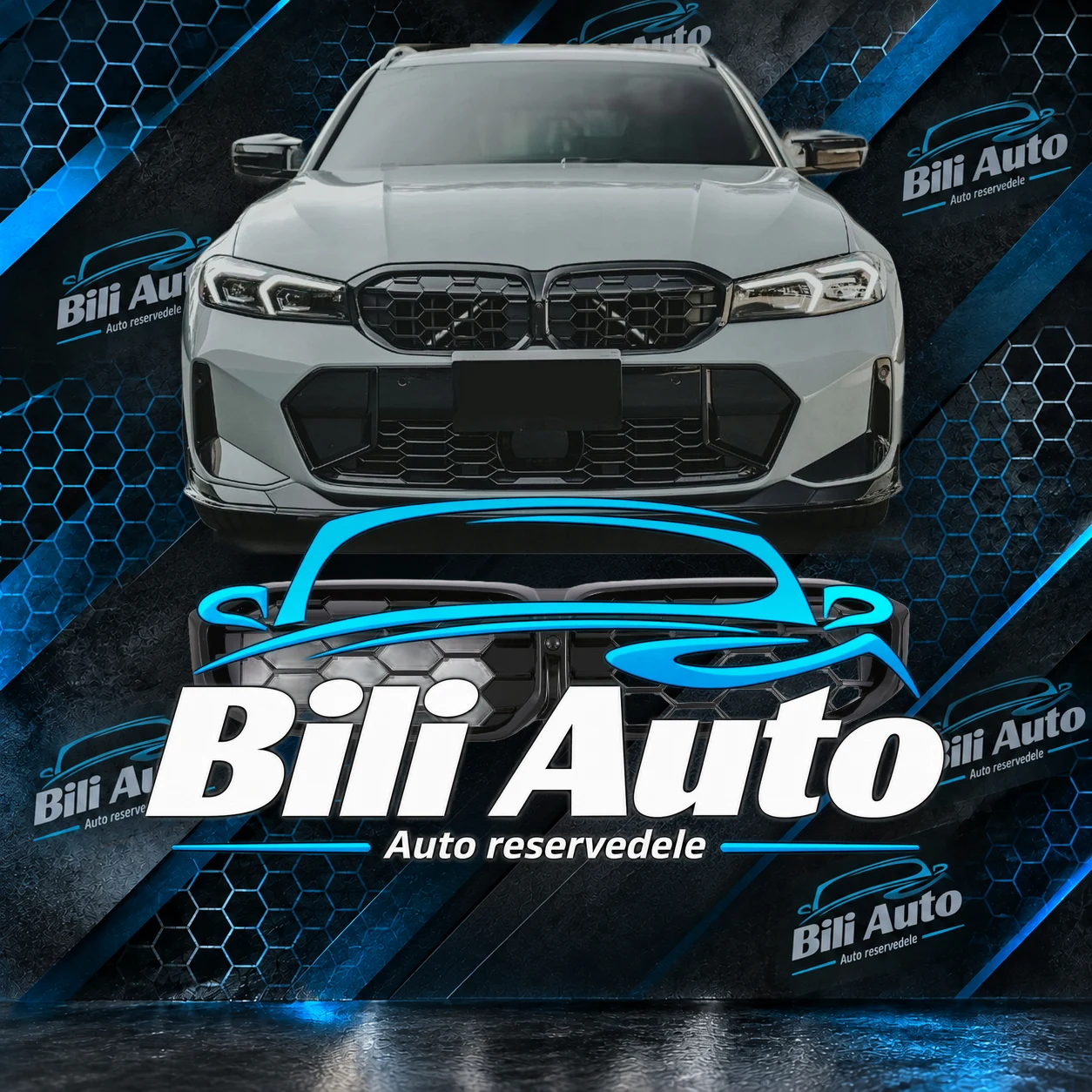 Grill nyrer BMW Serie 3 G20 G21 M Performance blank sort