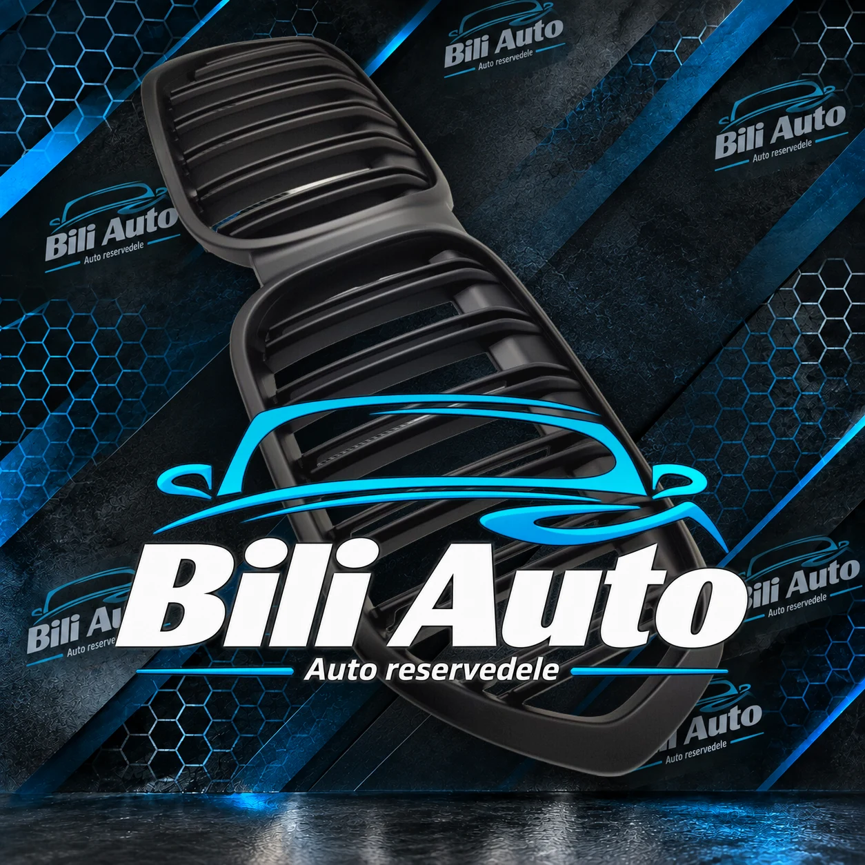 Grill nyrer BMW X1 F48 dobbelt lamel mat sort - Billede 3