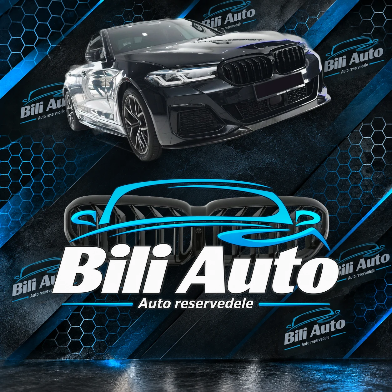 Grill nyrer BMW 5 G30 G31 facelift 2020-2024 blank sort