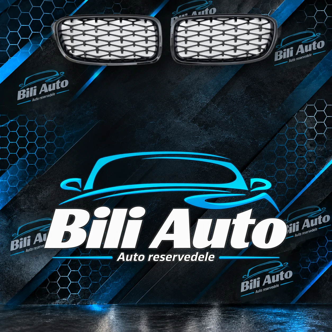 Grill nyrer BMW 3 F30 F31 diamant blank sort - Billede 3