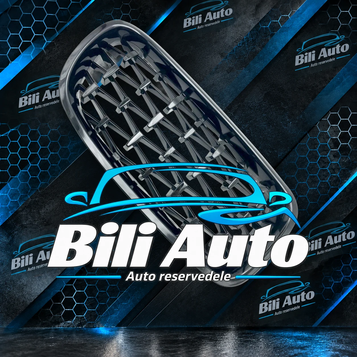 Grill nyrer BMW 3 F30 F31 diamant blank sort - Billede 4