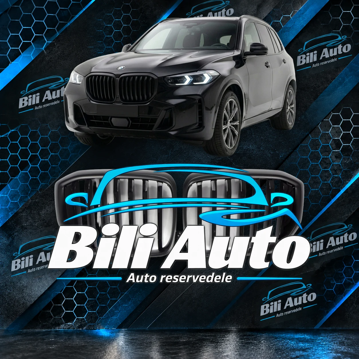 Grill nyrer BMW X5 G05 facelift sort blank og mat ramme