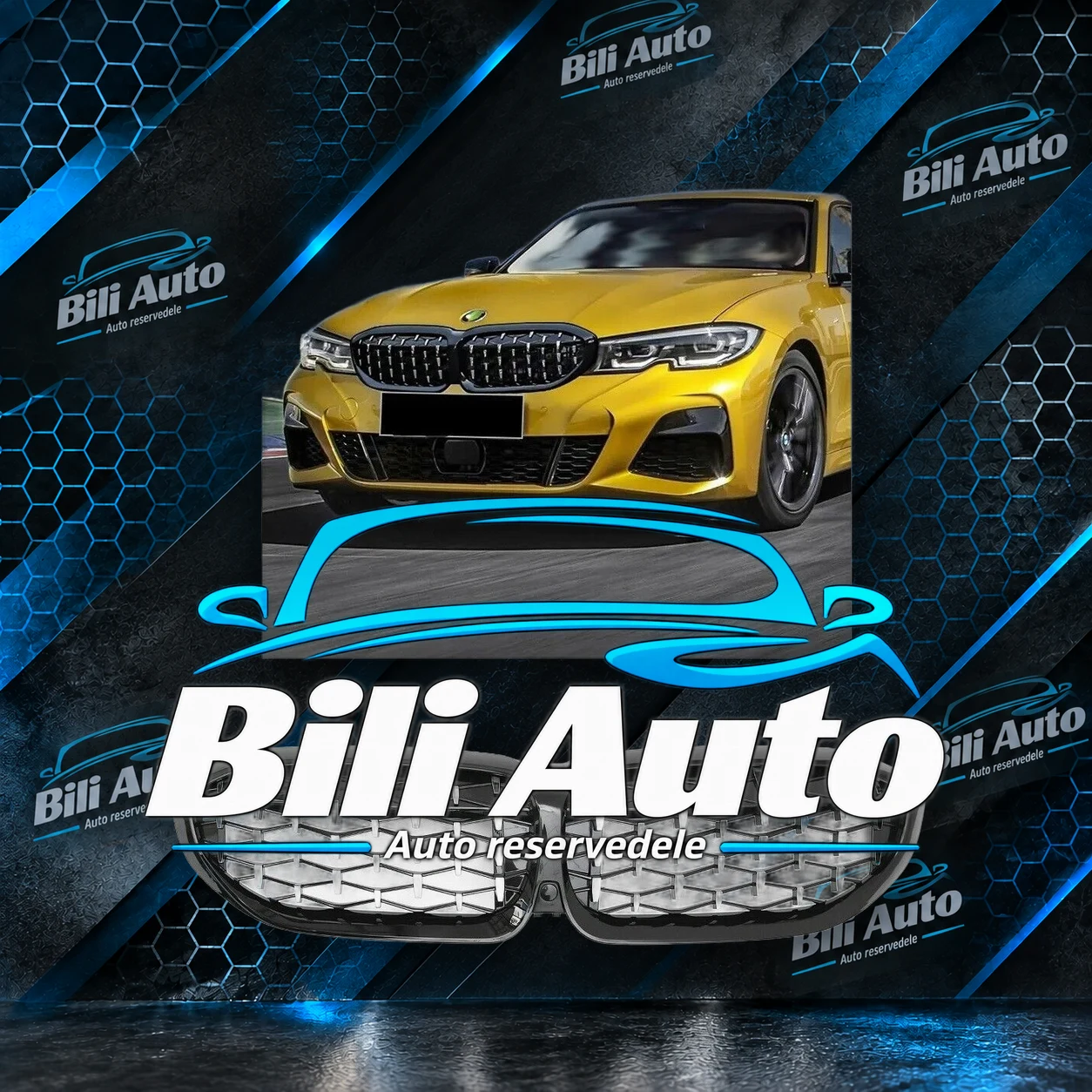 Grill nyrer BMW 3 G20 G21 Diamond krom M Performance
