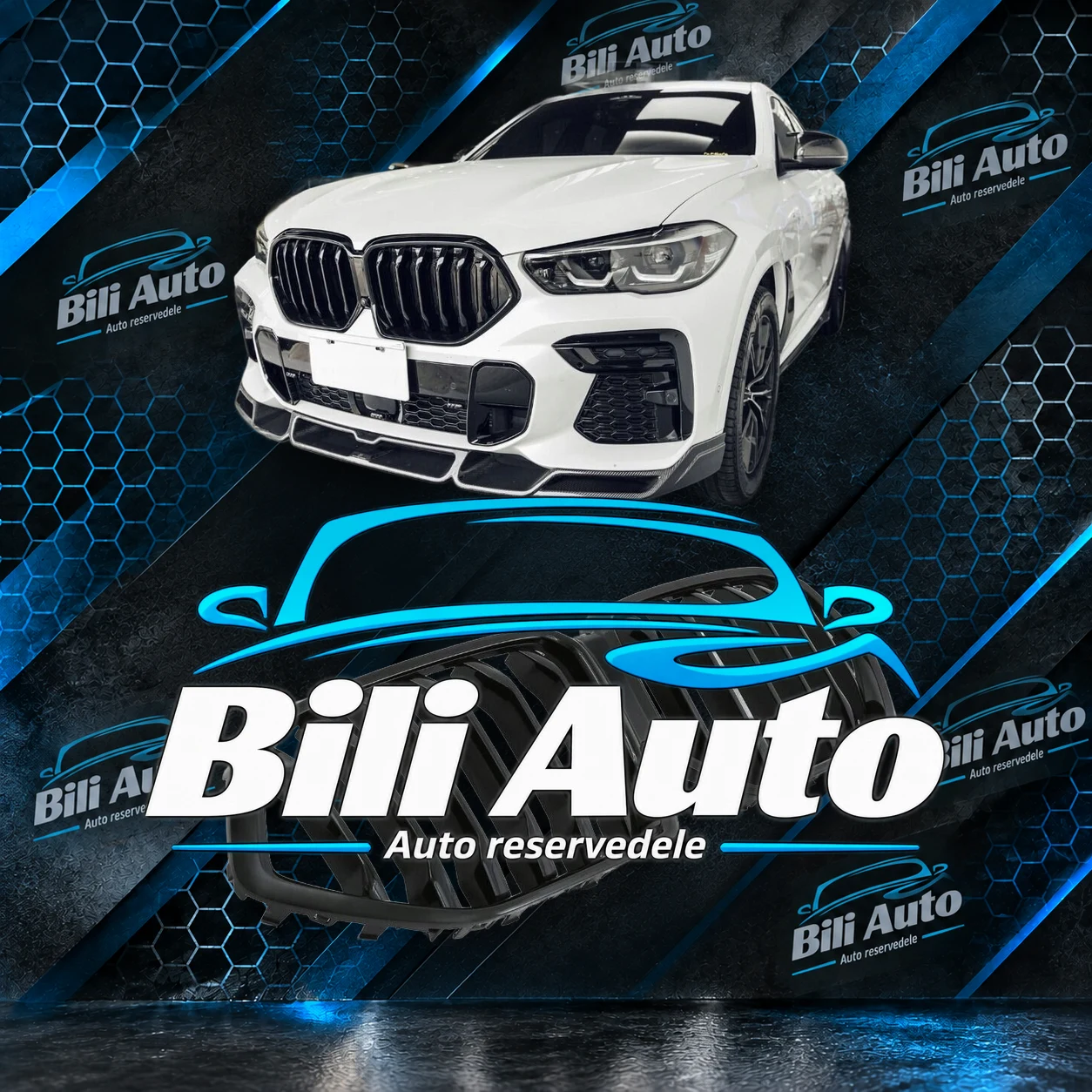 Grill nyrer BMW X6 G06 sport blank sort