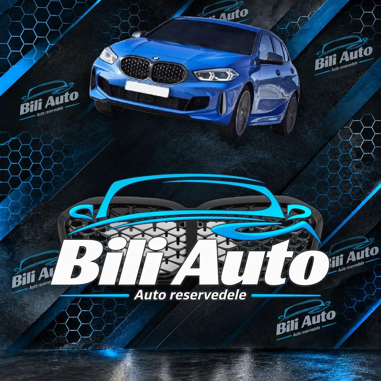 Grill nyrer BMW 1 F40 F41 sort diamant blank sort