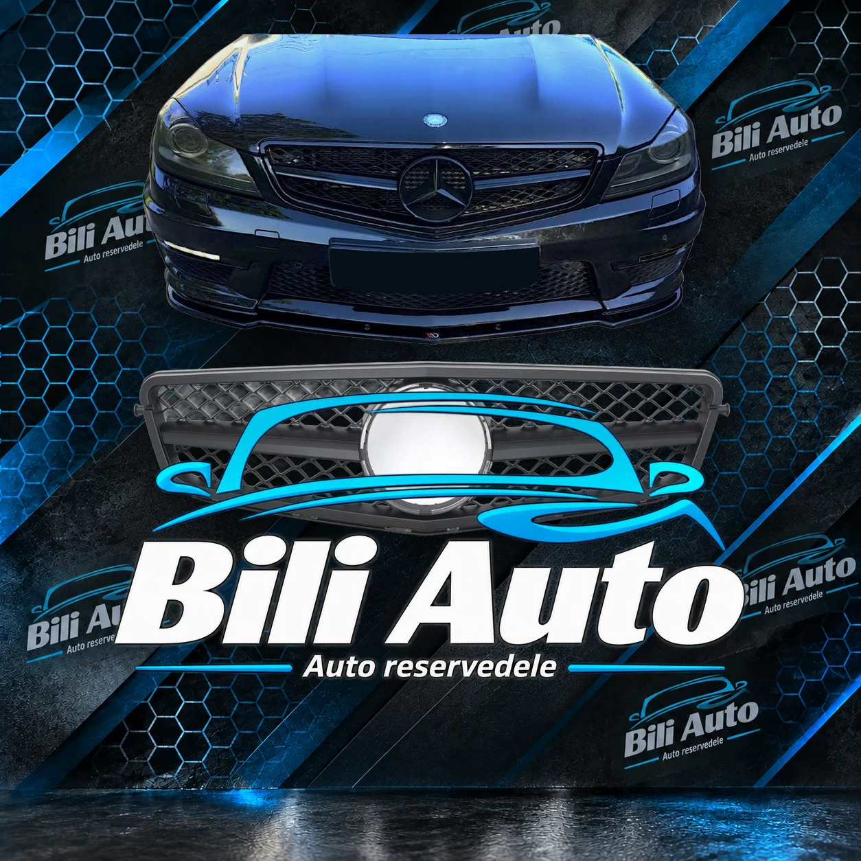 Grill Mercedes C-klasse W204 C204 Coupé mat sort - Billede 2