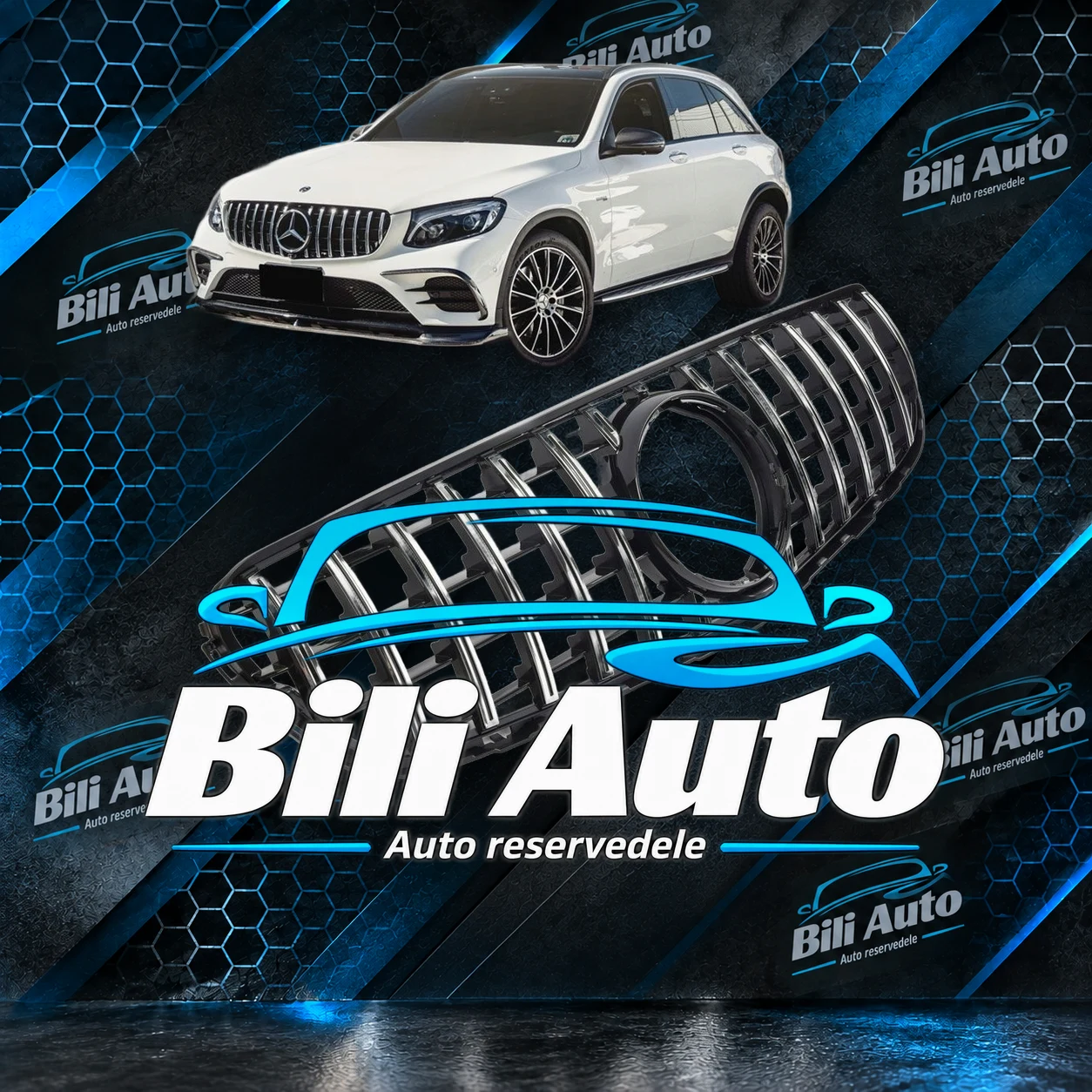 Grill Mercedes GLC W253 C253 X253 Panamericana AMG GT krom med kamera