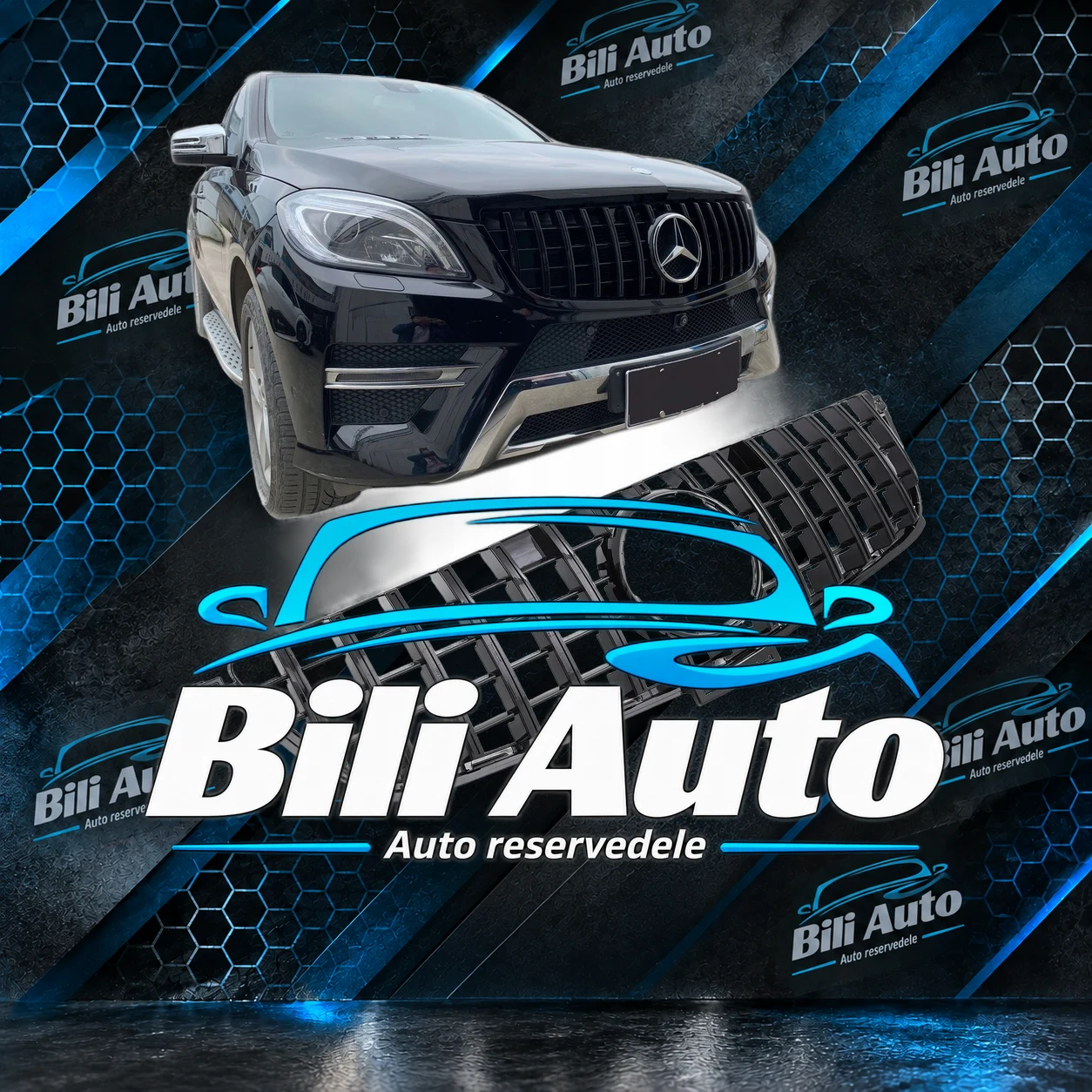Grill Mercedes ML W166 2011-2015 Panamericana AMG GT Full Black