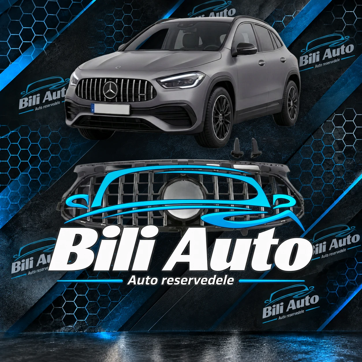Grill Mercedes GLA H247 AMG GT Panamericana krom facelift 2023+
