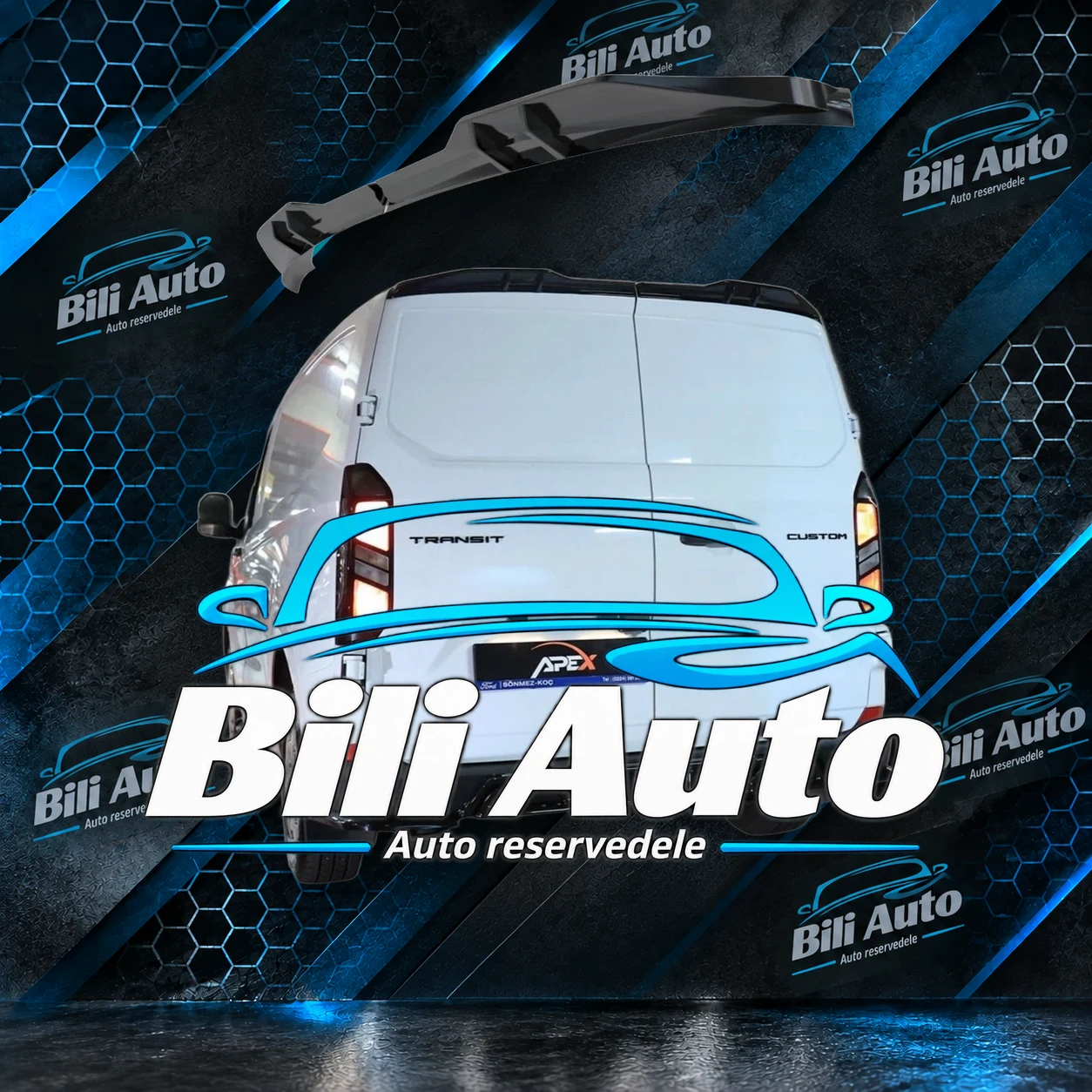 Hækspoiler Ford Transit Custom MK2 2023+ sort