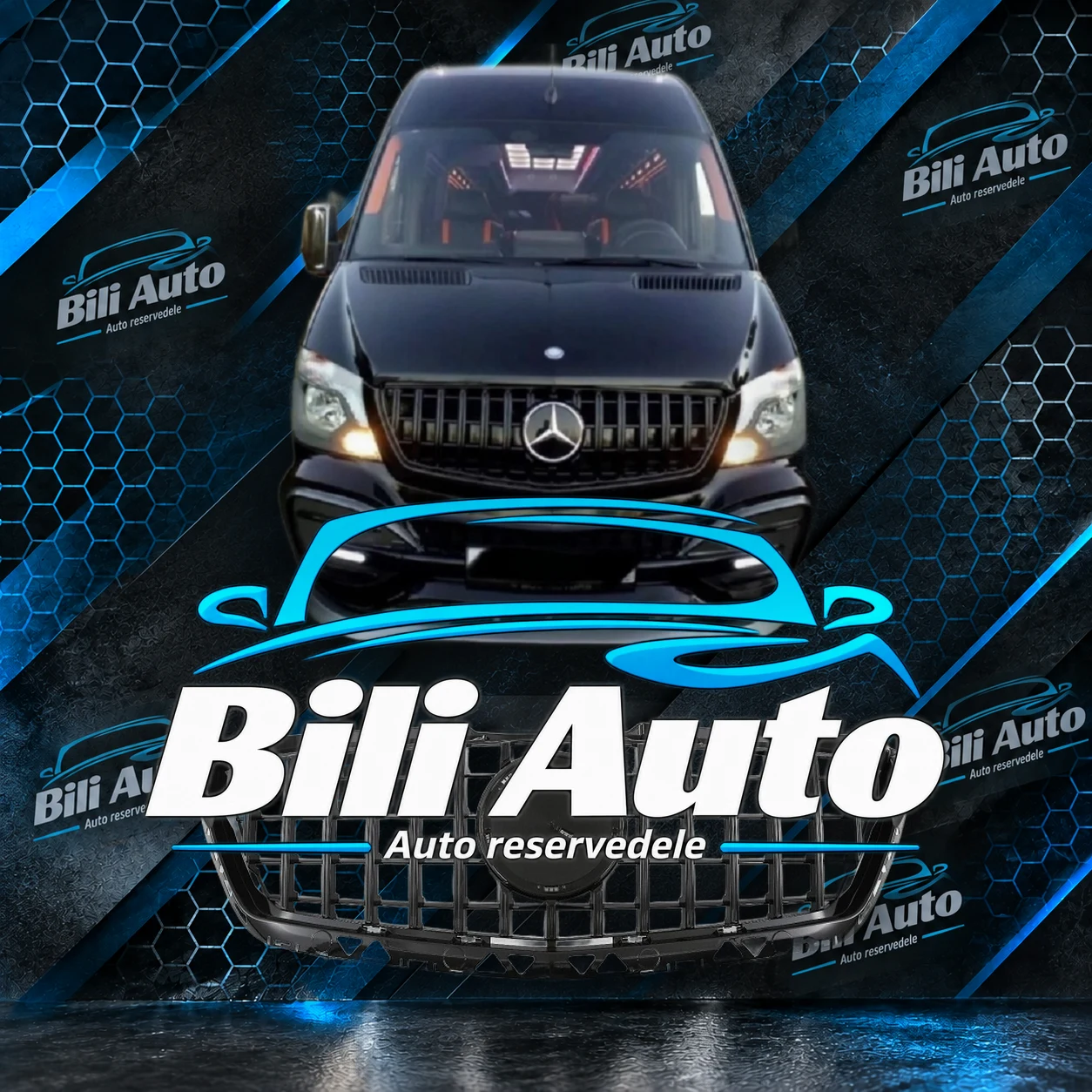 Grill Mercedes Sprinter W906 2013-2018 Panamericana AMG GT sort
