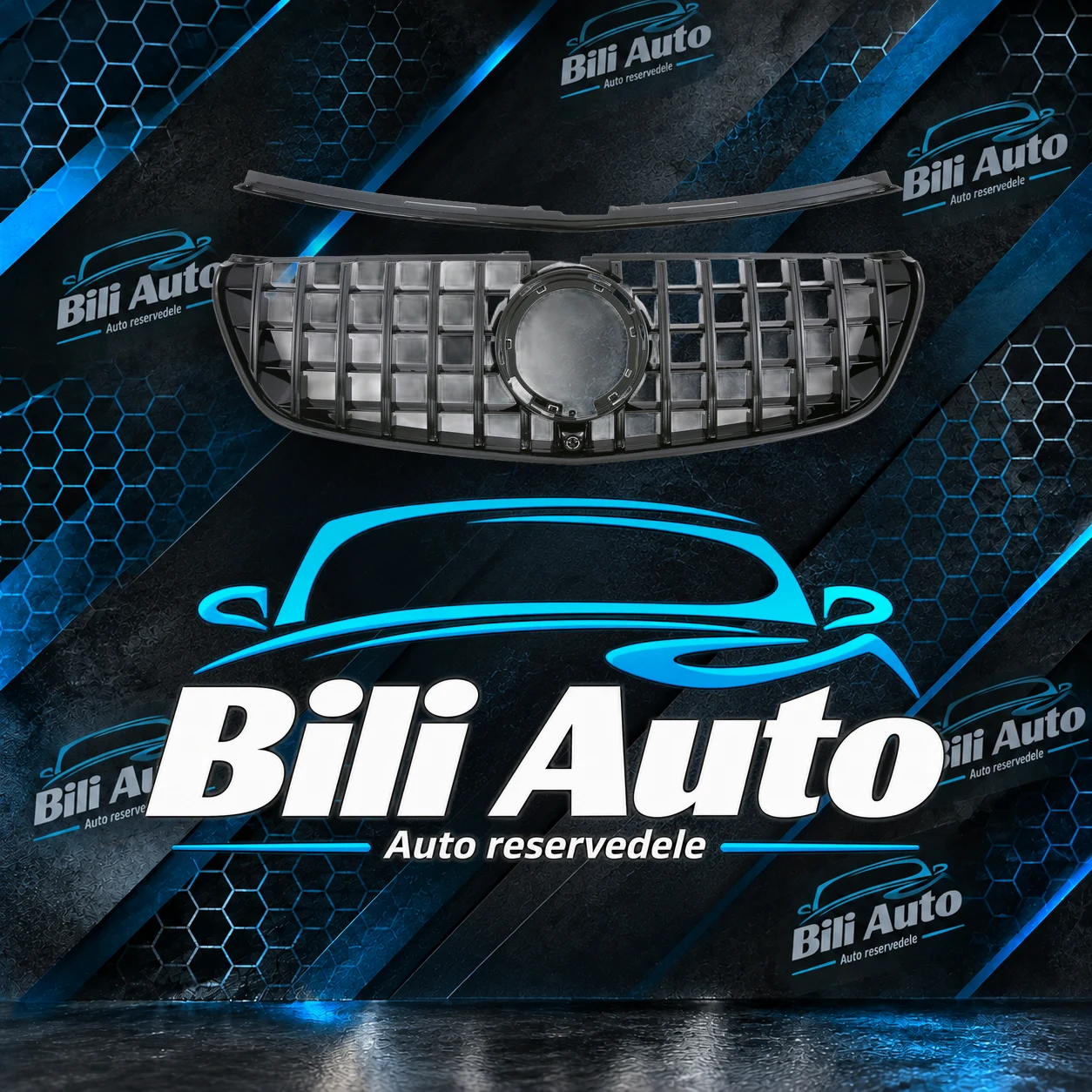 Grill Mercedes V-klasse W447 facelift AMG Panamericana blank sort