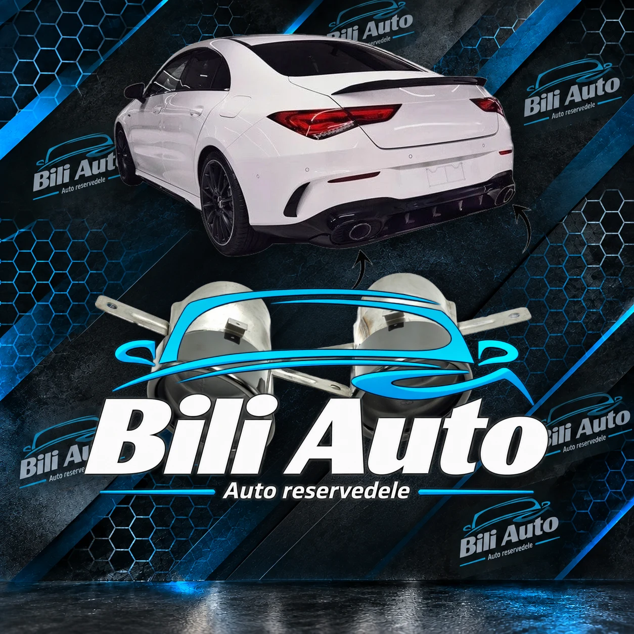 Rørhaler Mercedes A35 AMG W177 CLA W118 C118 GLB 247 sort
