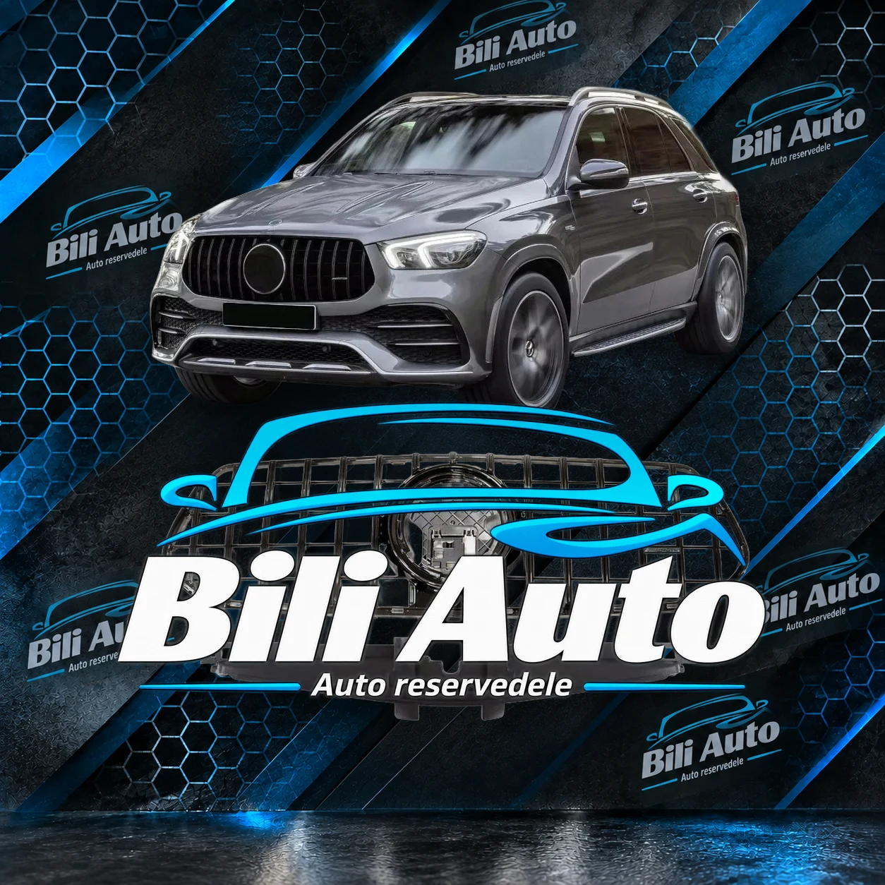Grill Mercedes GLE W167 facelift AMG GT Panamericana 2023+ med emblem
