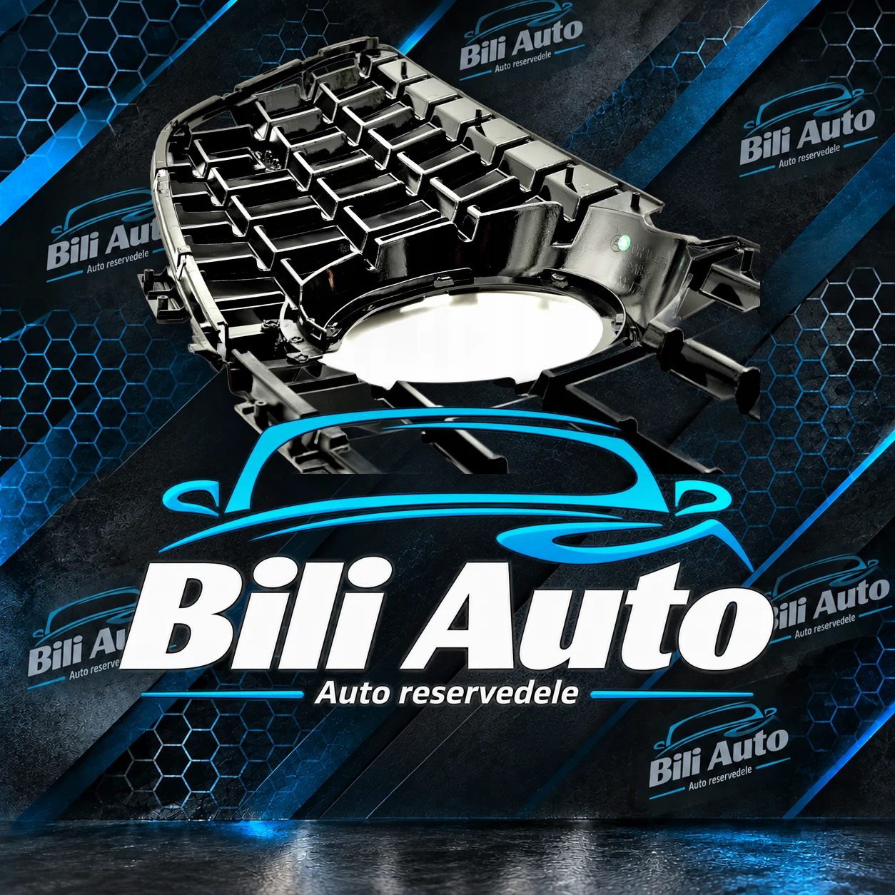 Grill Mercedes V-klasse W447 facelift Panamericana blank sort - Billede 5