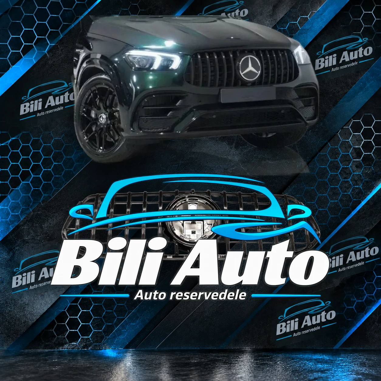 Grill Mercedes GLE W167 AMG-line Panamericana med AMG-emblem