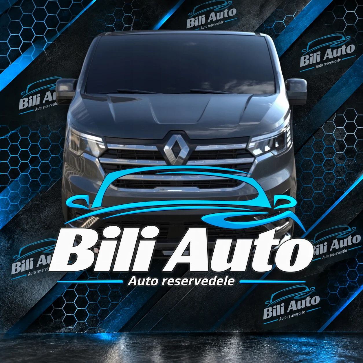 Frontsplitter Renault Trafic MK3 2023+ sort blank - Billede 2