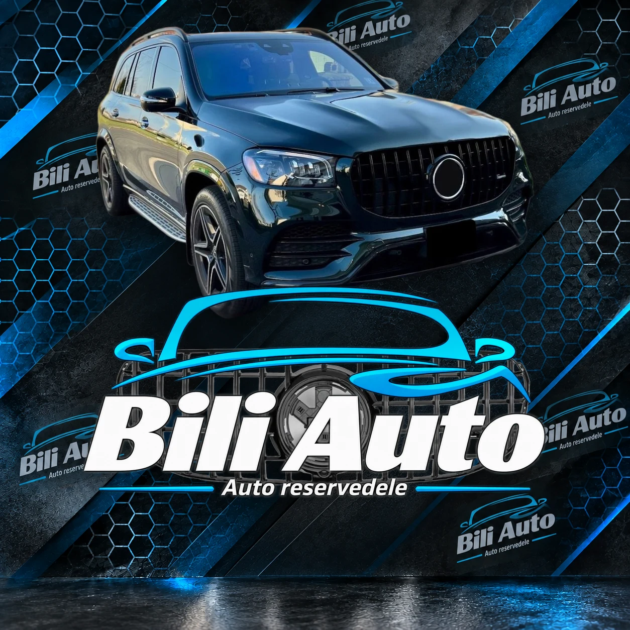 Grill Mercedes GLS X167 AMG GT Panamericana Full Black 2019-2023