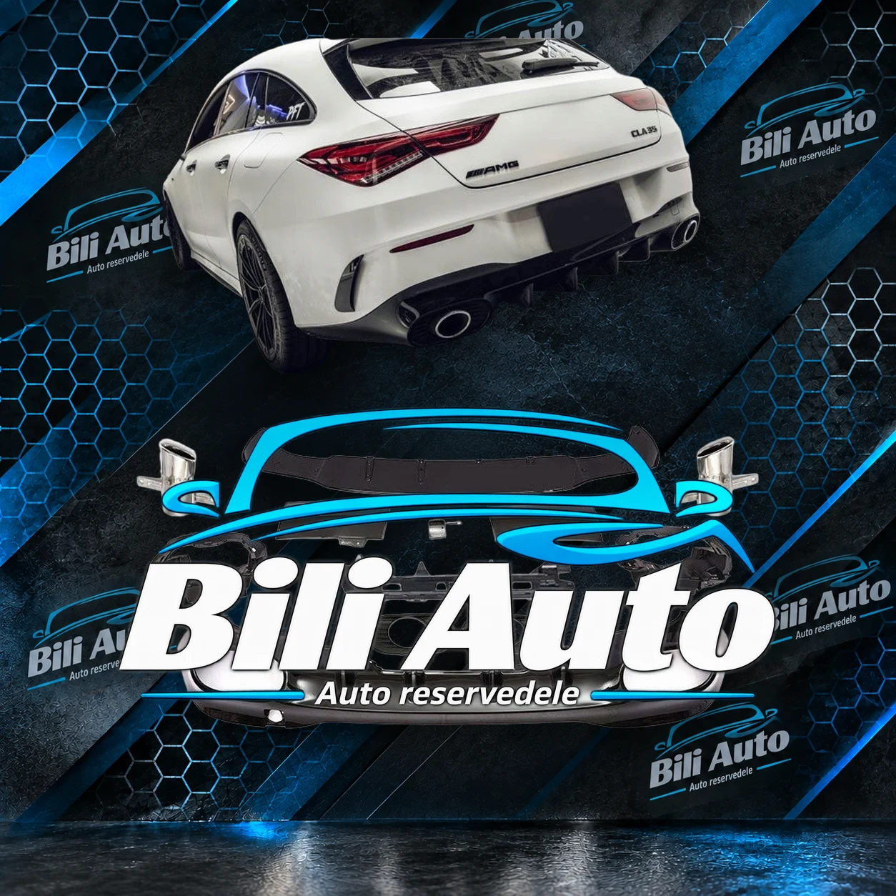 Diffuser med kromrørhaler Mercedes CLA W118 AMG Line