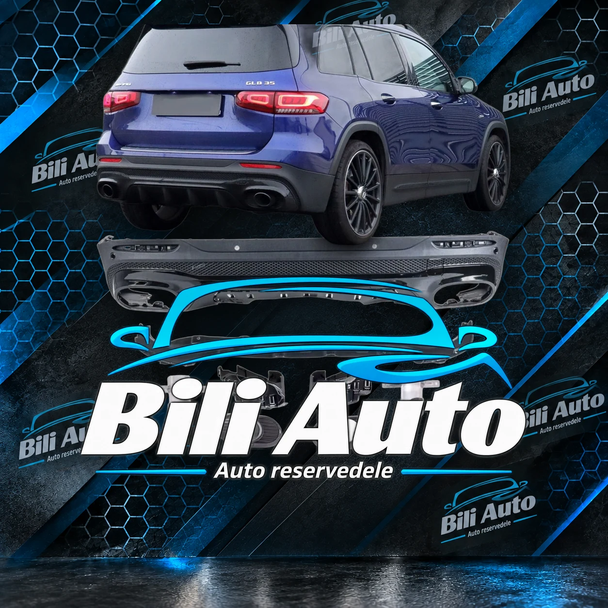 Rørhaler Mercedes GLB X247 AMG Optik Night Pakke