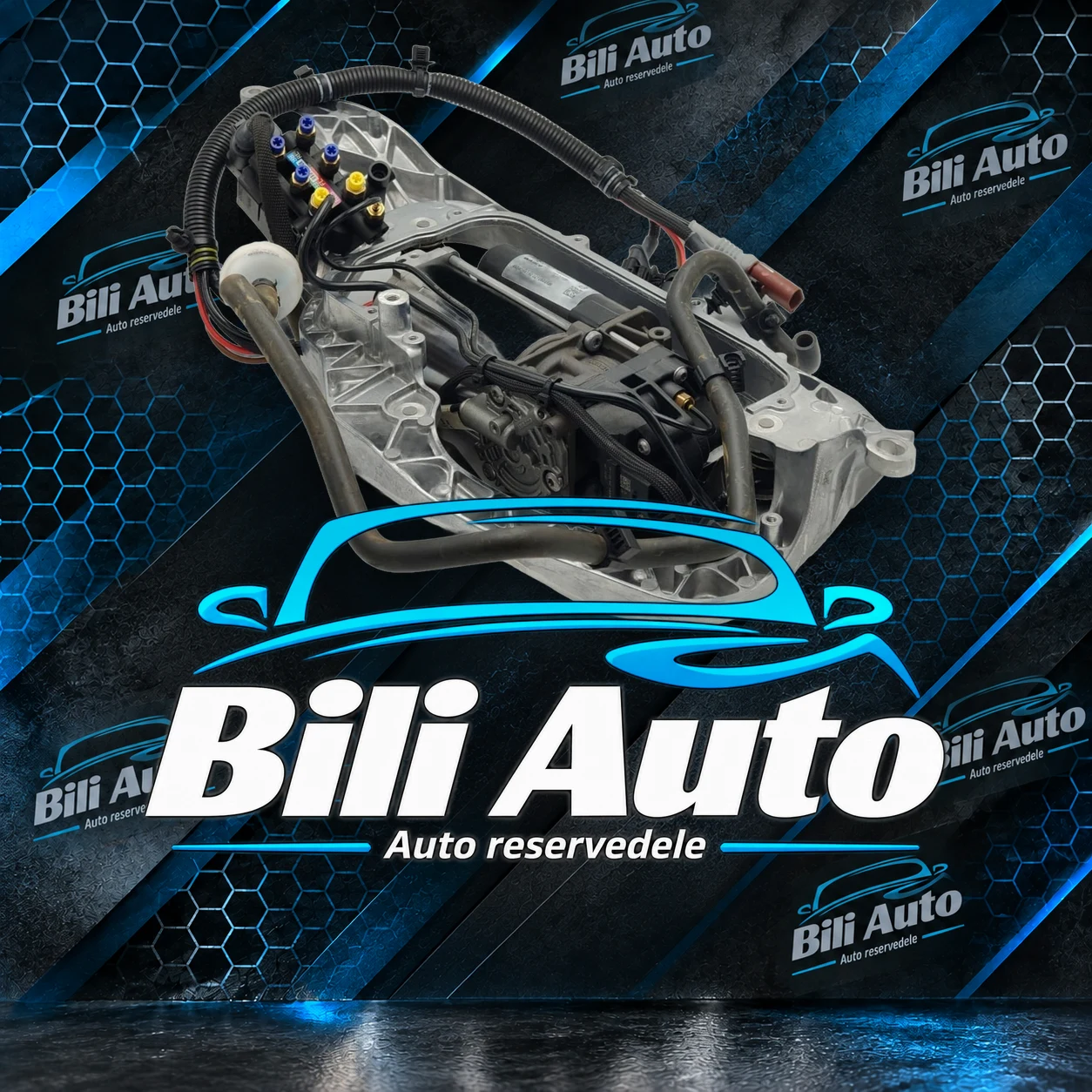 Luftkompressor Audi Q7 II Q8 4M SQ7 med rørfitting og ventilblok
