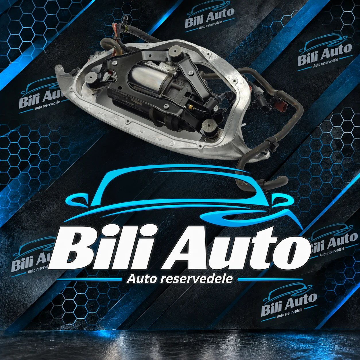 Luftkompressor Audi Q7 II Q8 4M SQ7 med rørfitting og ventilblok - Billede 2